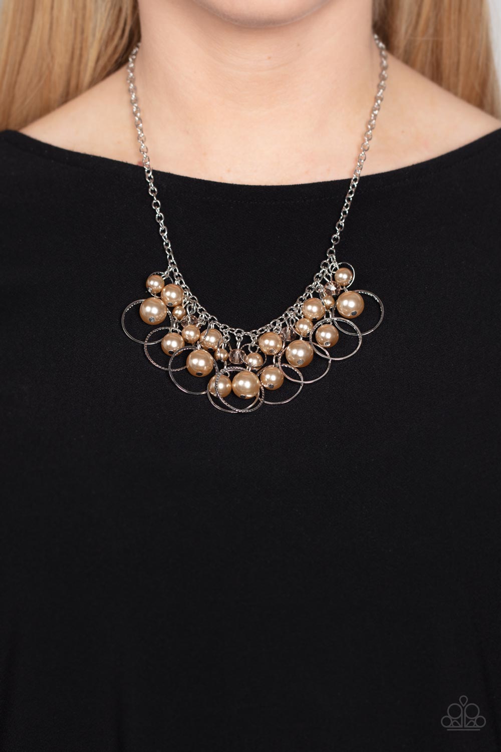 Ballroom Bliss - Brown Necklace - Paparazzi Accessories - Alies Bling Bar