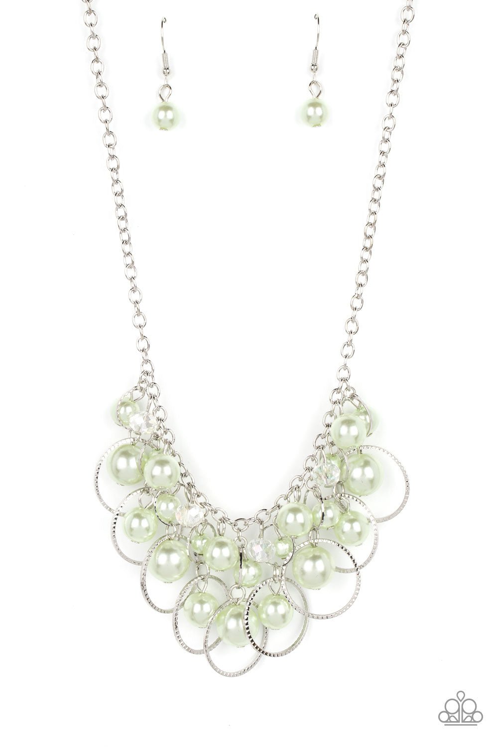 Ballroom Bliss - Green Necklace - Paparazzi Accessories - Alies Bling Bar