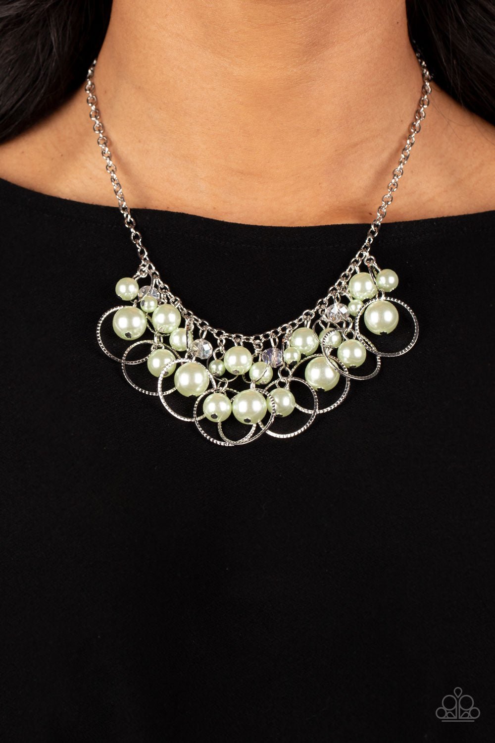 Ballroom Bliss - Green Necklace - Paparazzi Accessories - Alies Bling Bar