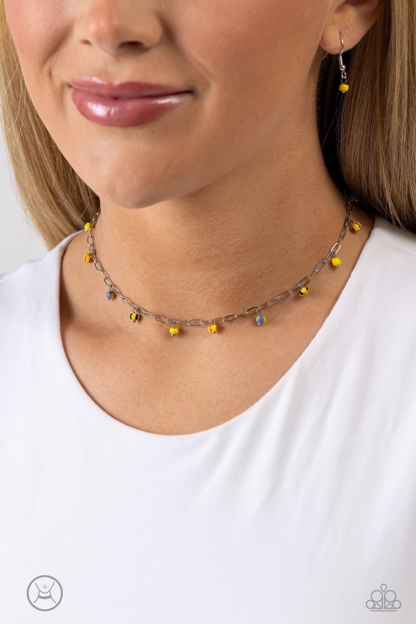 Beach Ball Bliss - Yellow Necklace- Paparazzi Accessories - Alies Bling Bar