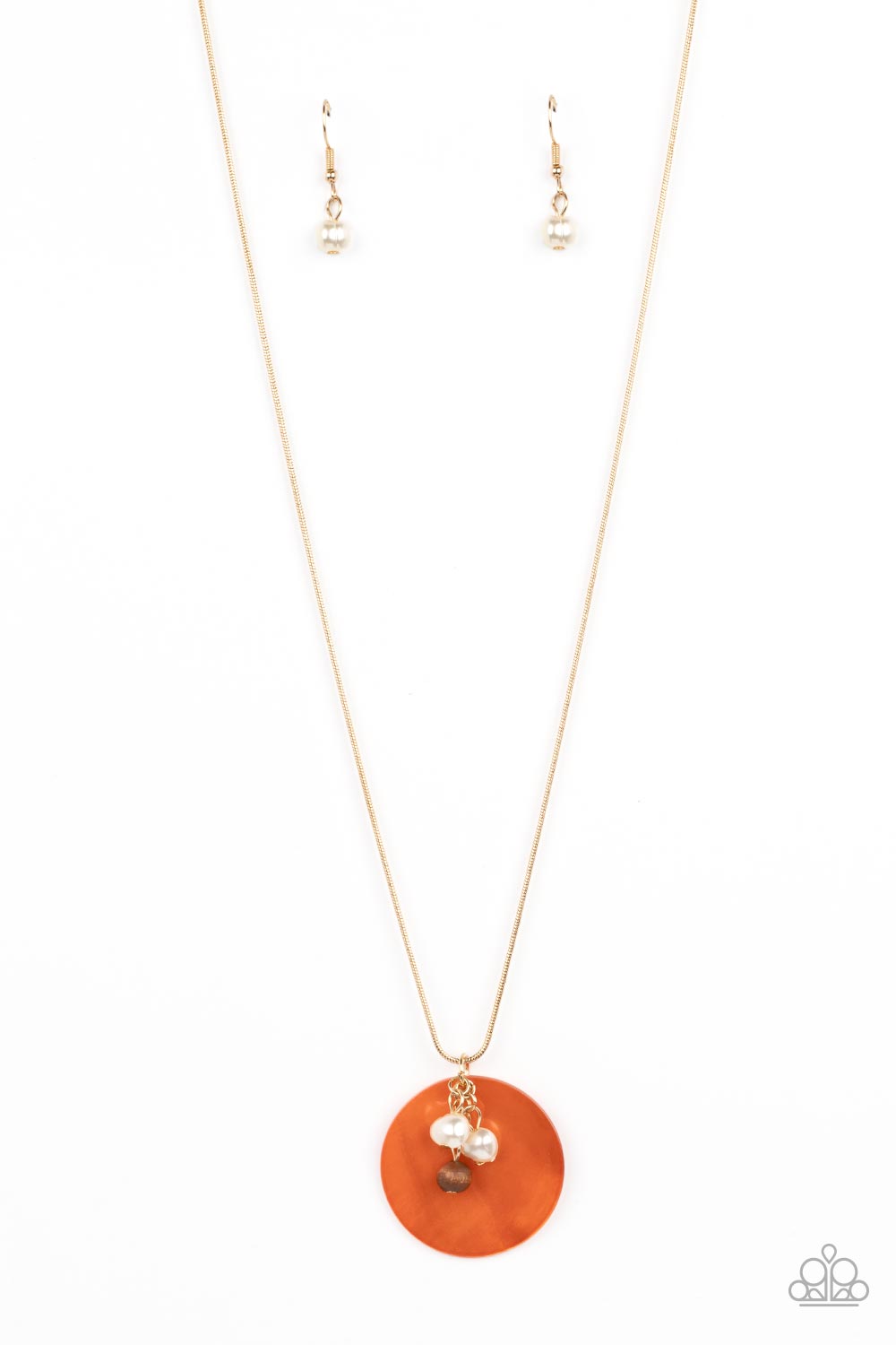 Beach House Harmony - Orange Necklace - Paparazzi Accessories - Alies Bling Bar