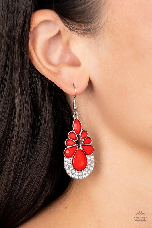 Beachfront Formal - Red Earrings - Paparazzi Accessories - Alies Bling Bar