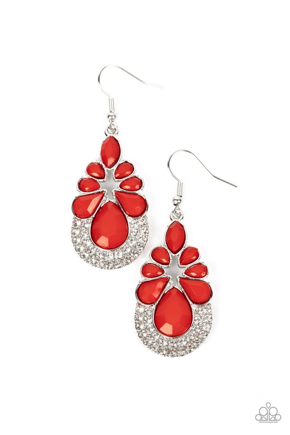 Beachfront Formal - Red Earrings - Paparazzi Accessories - Alies Bling Bar