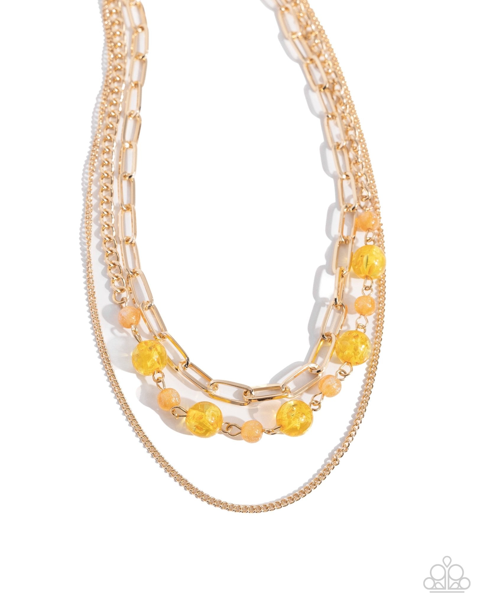 Beaded Behavior - Yellow Necklace - Paparazzi Accessories - Alies Bling Bar