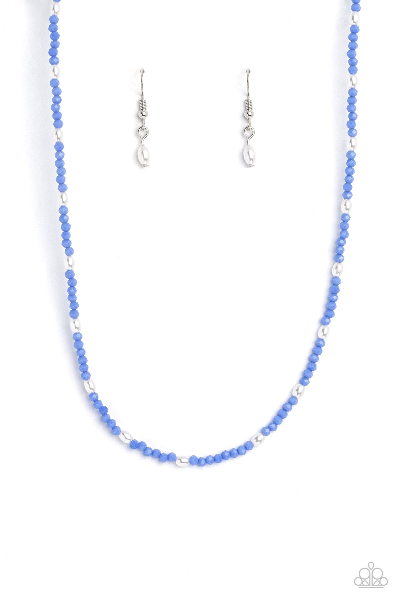 Beaded Blitz - Blue Necklace  - Paparazzi Accessories - Alies Bling Bar