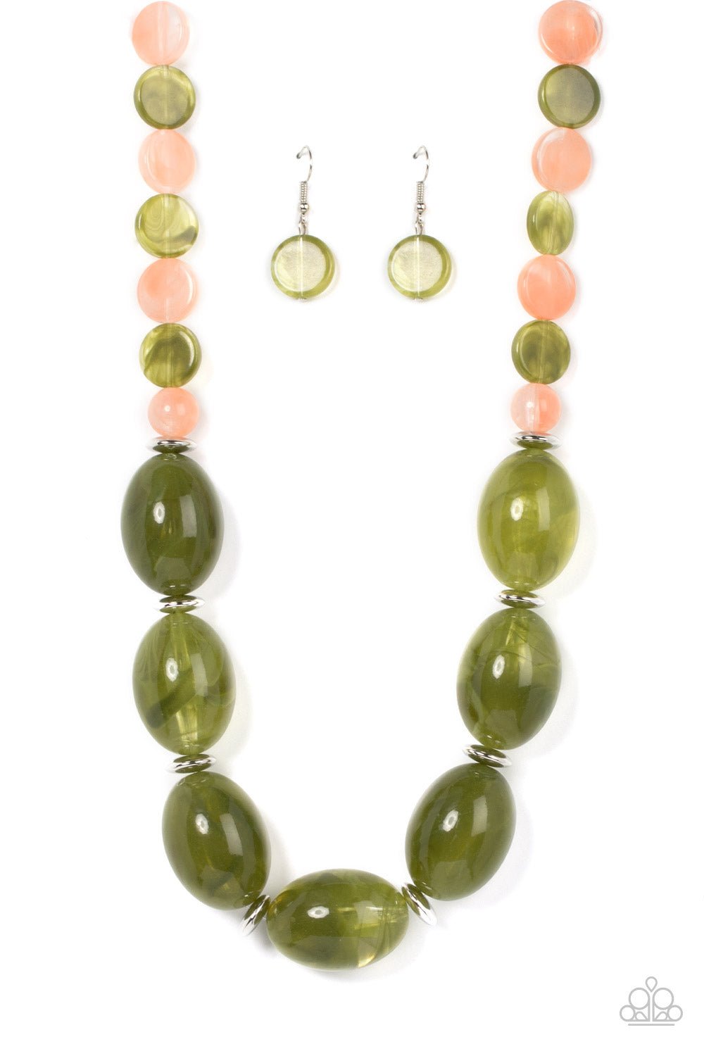 Belle of the Beach - Green Necklace - Paparazzi Accessories - Alies Bling Bar