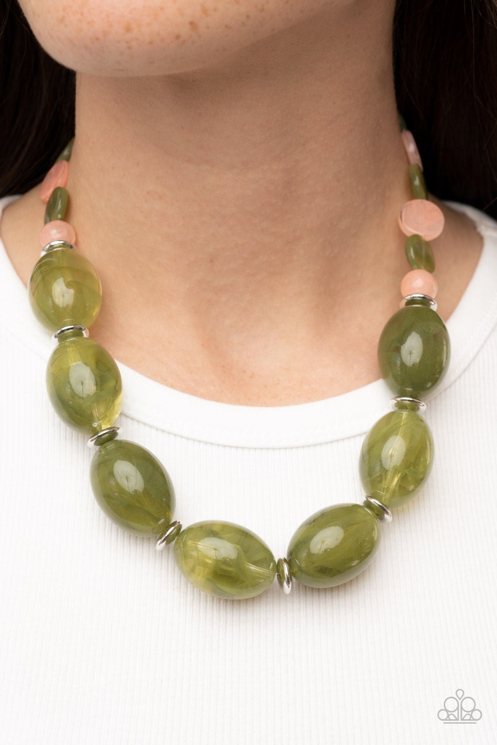 Belle of the Beach - Green Necklace - Paparazzi Accessories - Alies Bling Bar