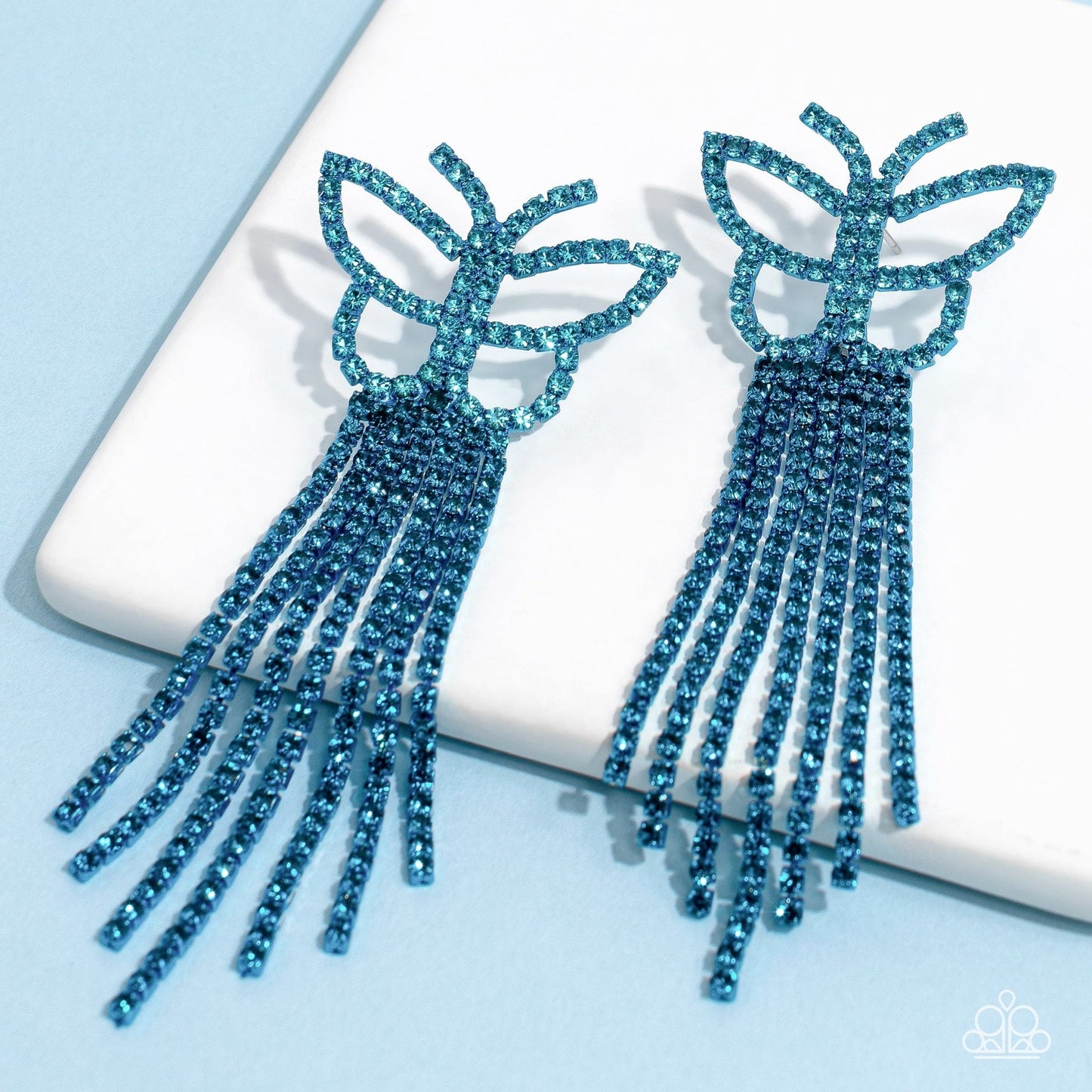 Billowing Butterflies - Blue Earrings - Paparazzi Accessories - Alies Bling Bar