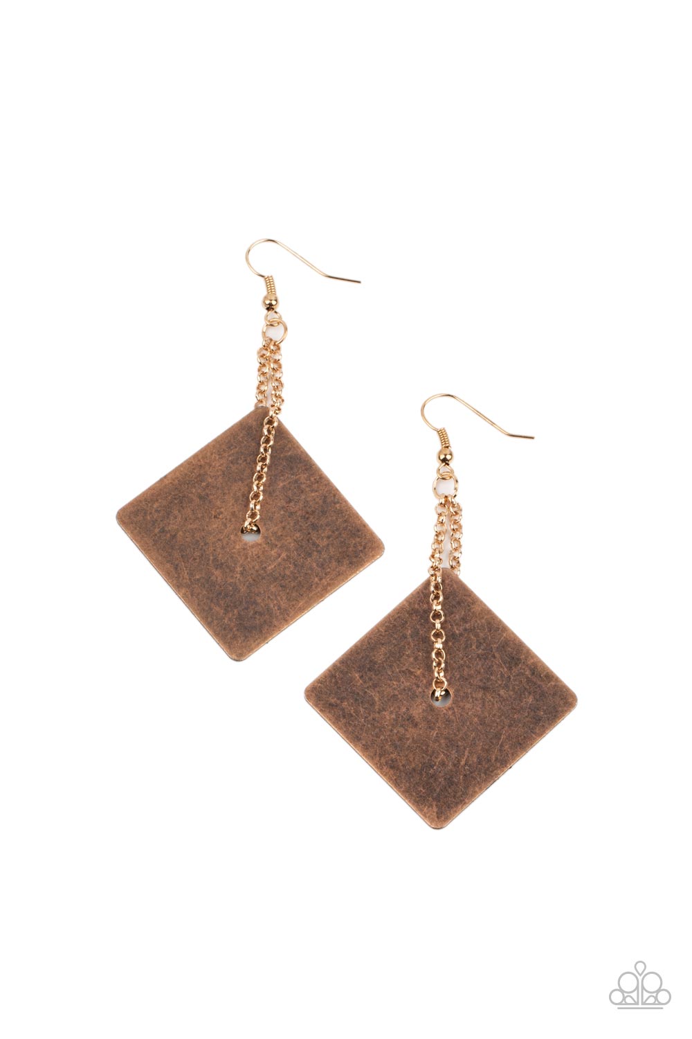 Block Party Posh - Copper Earrings - Paparazzi Accessories - Alies Bling Bar