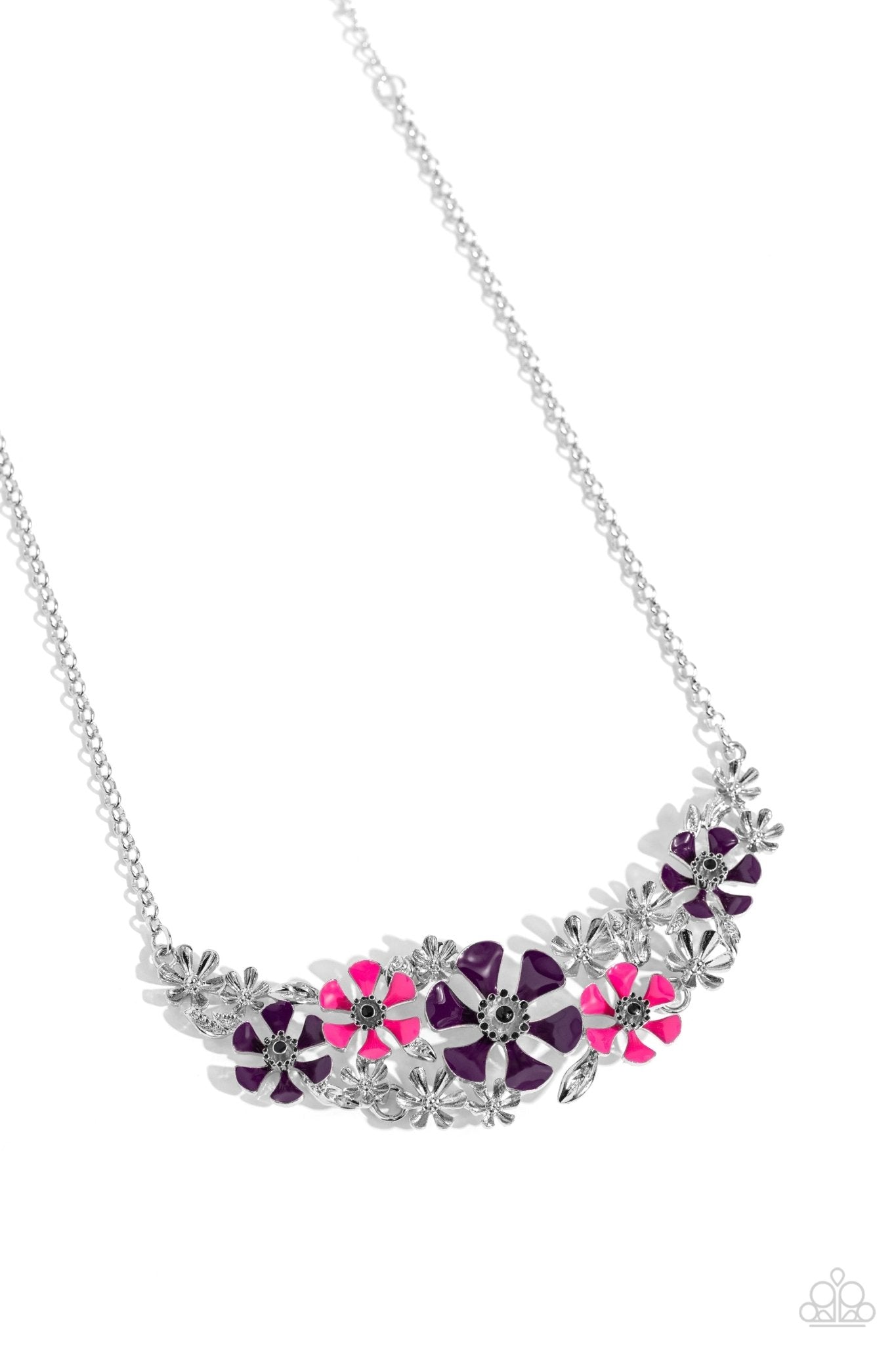 Blooming Practice - Purple Necklace - Paparazzi Accessories - Alies Bling Bar