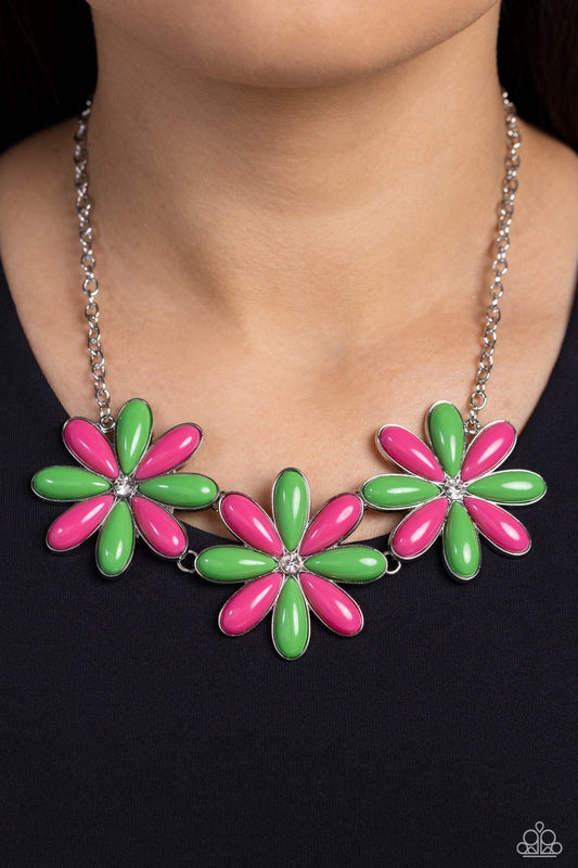 Bodacious Bouquet - Green Necklace - Paparazzi Accessories - Alies Bling Bar