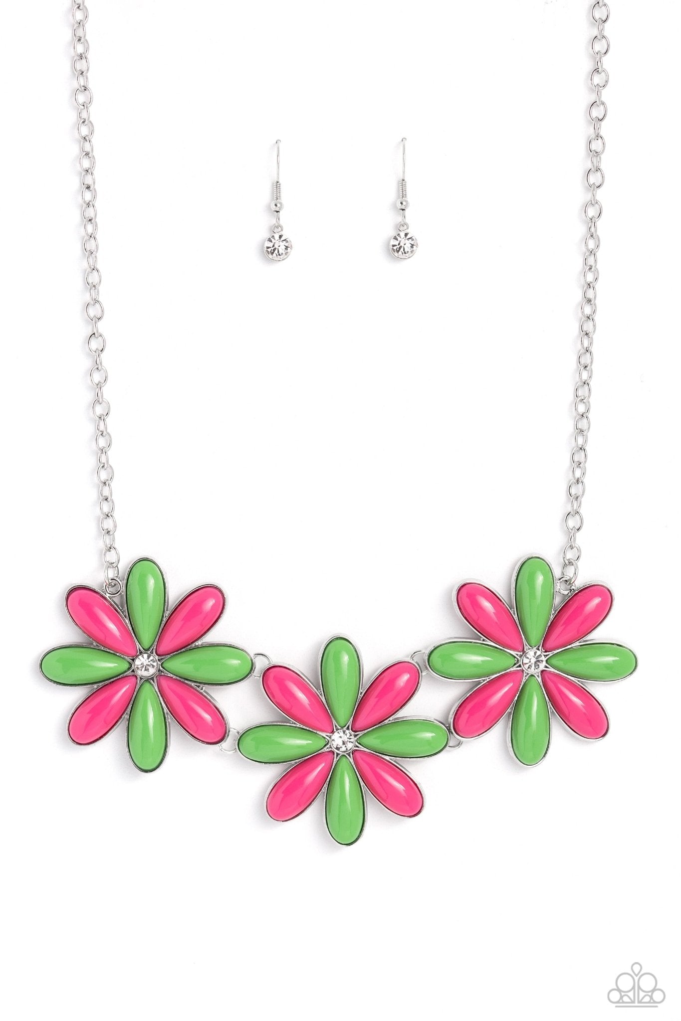 Bodacious Bouquet - Green Necklace - Paparazzi Accessories - Alies Bling Bar