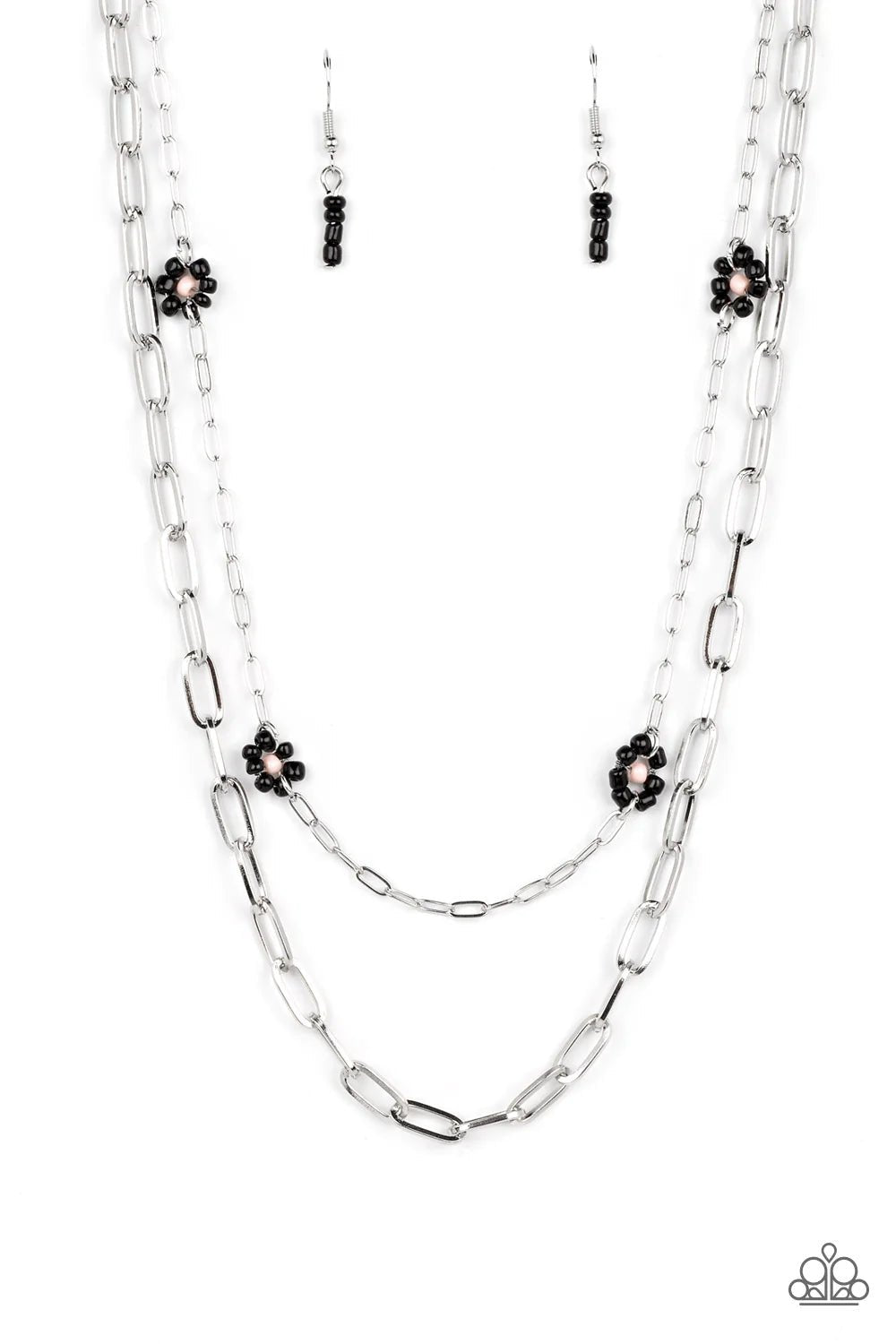 Bold Buds - Black Necklace - Paparazzi Accessories - Alies Bling Bar