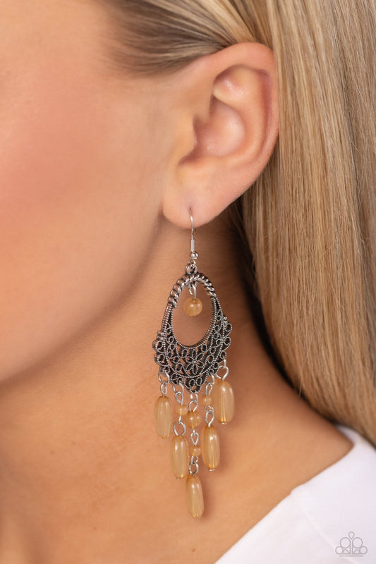 Botanical Escape - Brown Earrings - Paparazzi Accessories - Alies Bling Bar