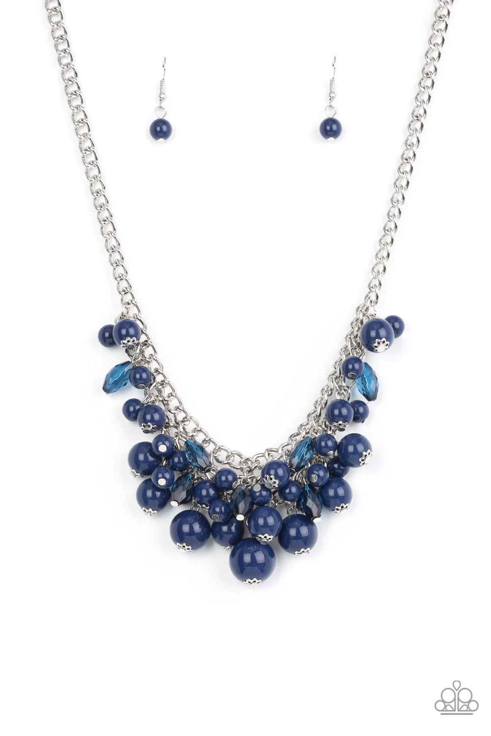 Broadway Bustle - Blue Necklace - Paparazzi Accessories - Alies Bling Bar