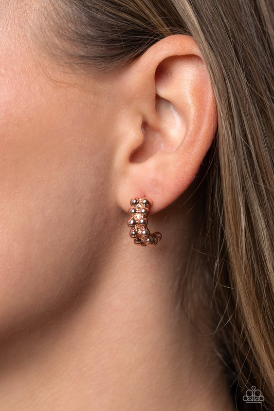 Bubbling Beauty - Copper Earrings - Paparazzi Accessories - Alies Bling Bar