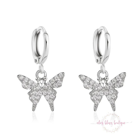 Whispering Wings Earrings in Silver - Alies Bling Bar