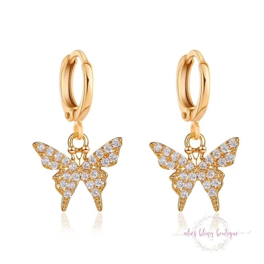 Whispering Wings Earrings in Gold - Alies Bling Bar