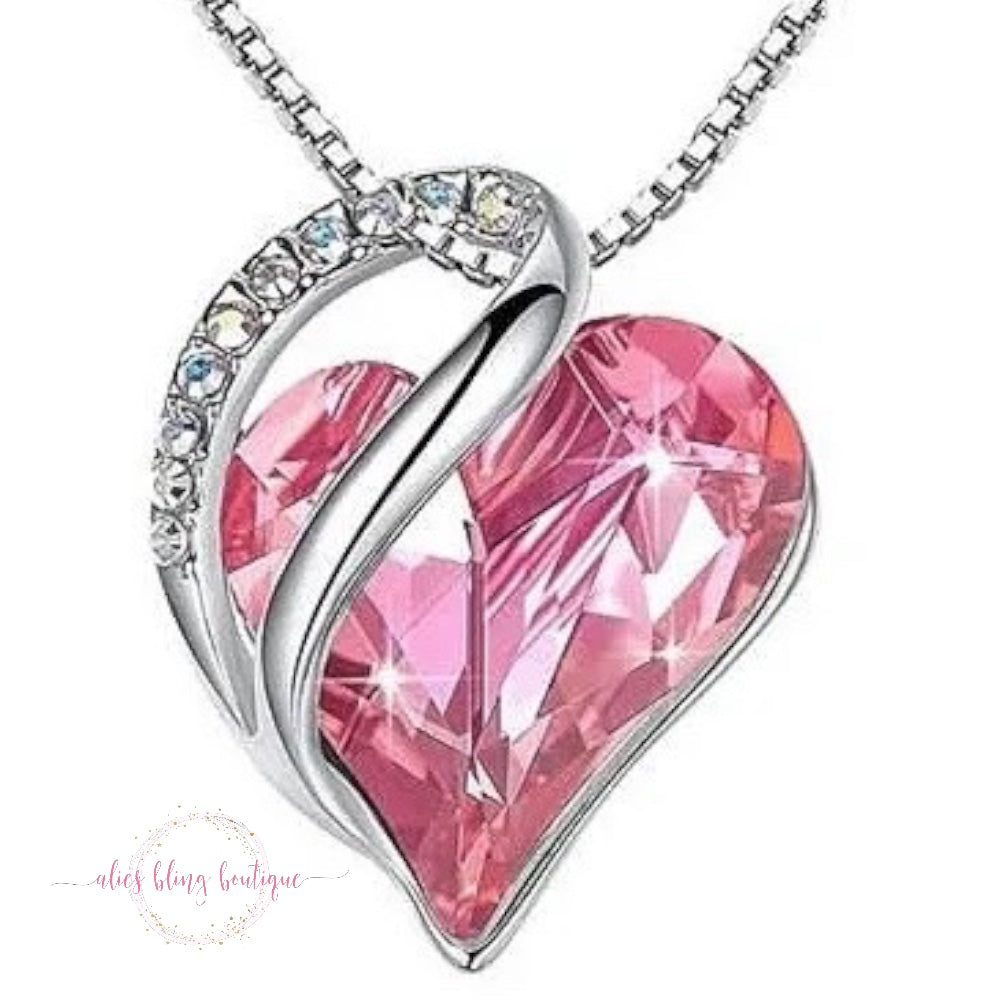 Love's Brilliance Necklace in Pink - Alies Bling Bar