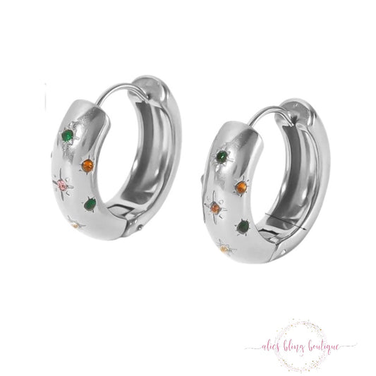 Color Burst Hoop Earrings - Alies Bling Bar