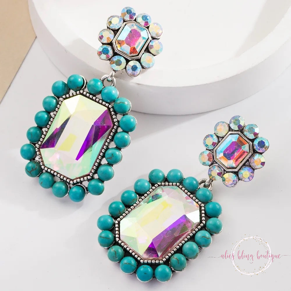 Turquoise Horizon Earrings - Alies Bling Bar