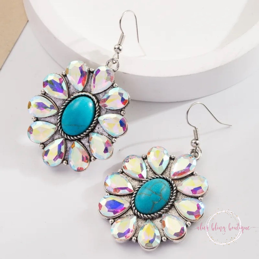 Crystal Blossom Earrings - Alies Bling Bar