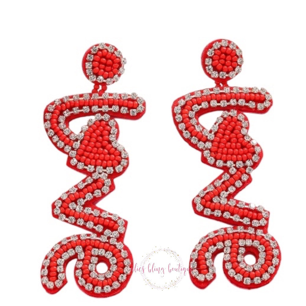 All You Need Is LOVE Earrings in Red - Alies Bling Bar