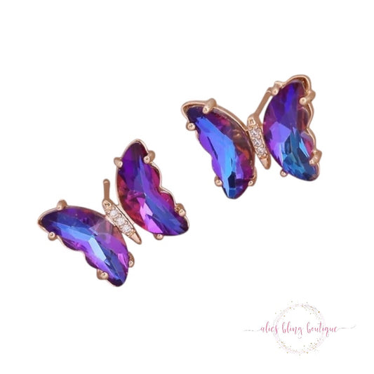 Starlight Flutter - Earrings in Dark Purple - WOW WED - Alies Bling Bar