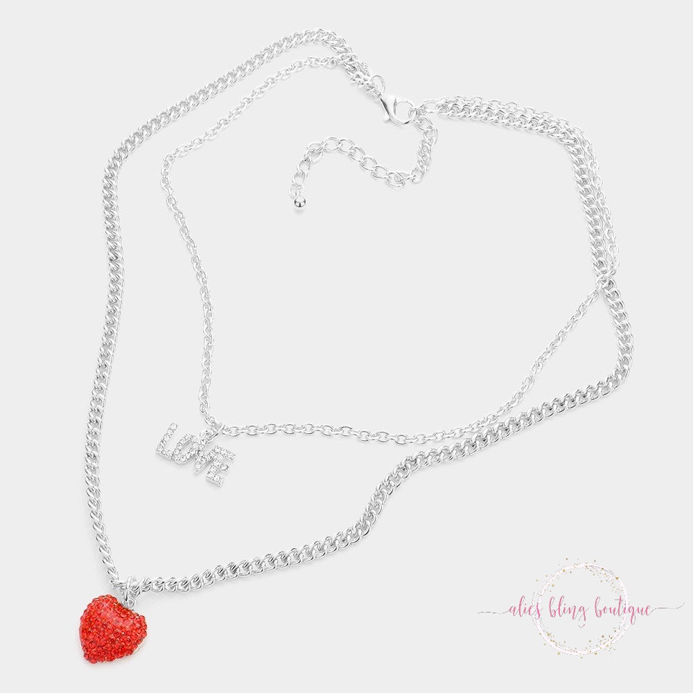 Love Burst Necklace in Silver - Alies Bling Bar