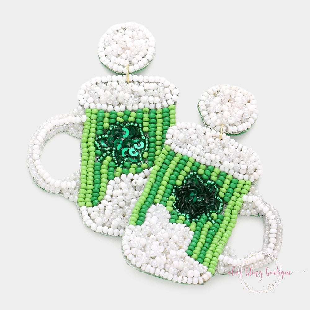 Cheers to Luck - Green Earrings - Alies Bling Bar