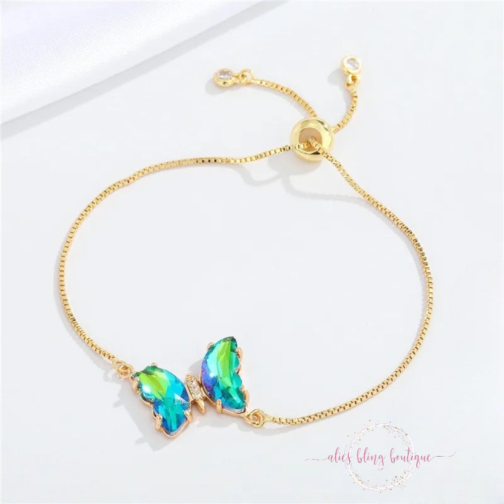 Radiant Wings Bracelet in Green - WOW WED - Alies Bling Bar