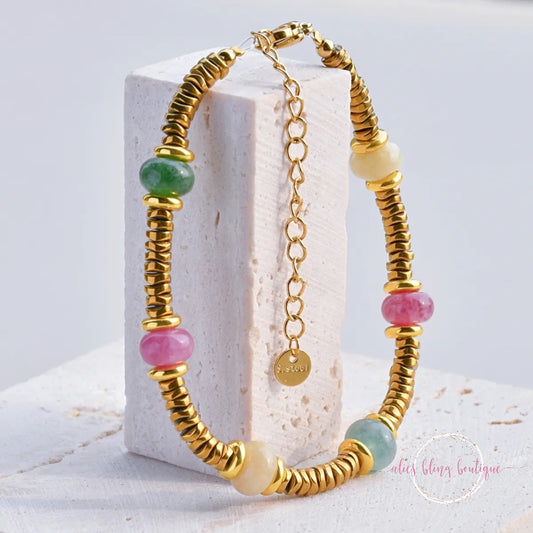 Gleaming Essence Bracelet in Tourmaline - Alies Bling Bar