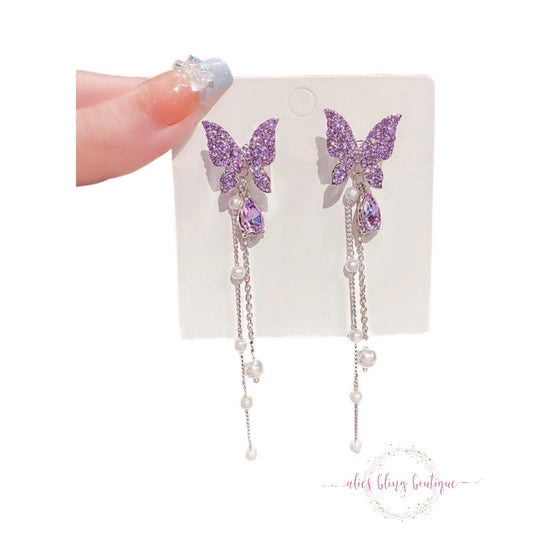 Radiant Flight - Earrings Purple - Alies Bling Bar