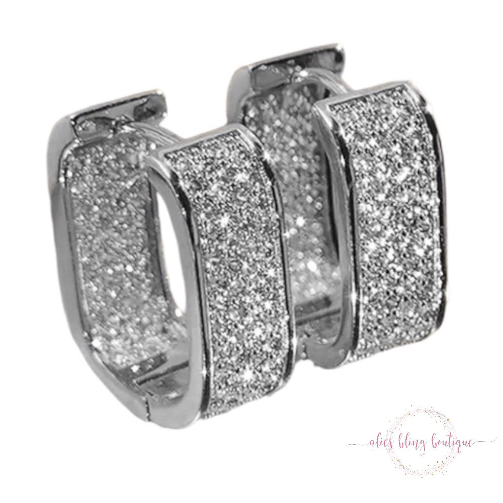 Get Your Glimmer Zircon Earrings In Silver - Alies Bling Bar