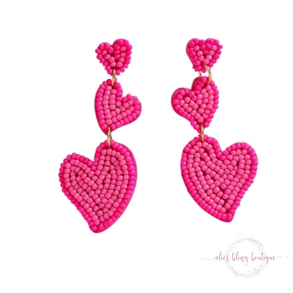 Game Of Hearts Earrings - Alies Bling Bar