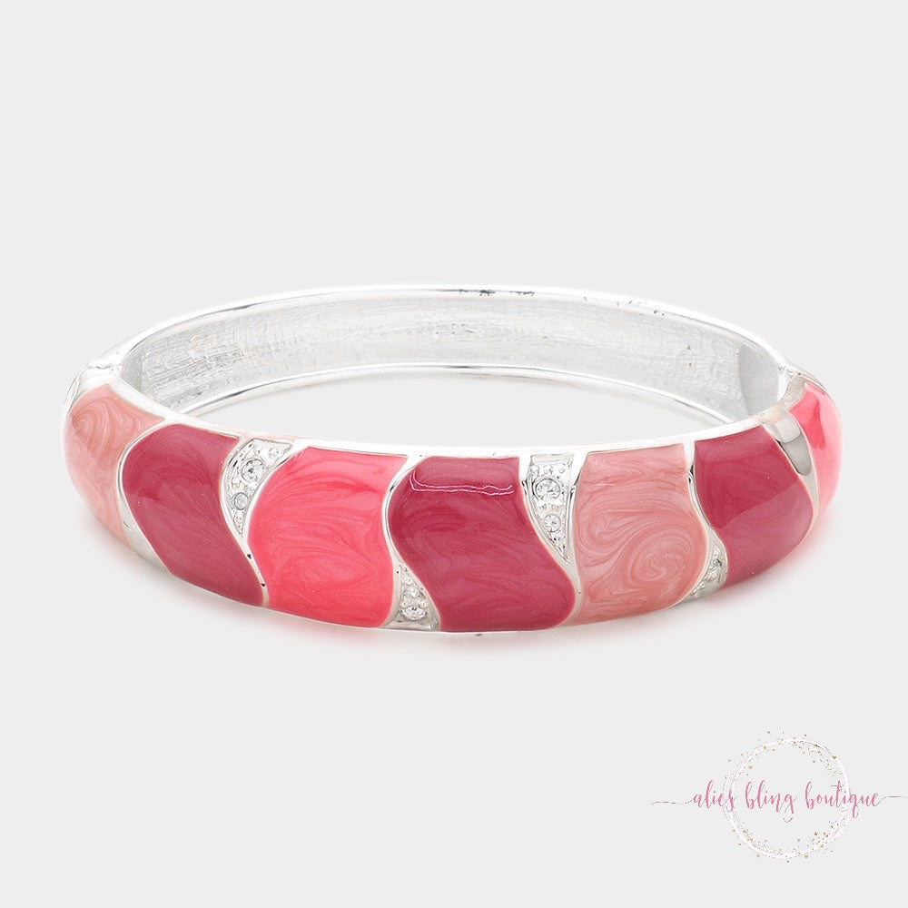 Vivid Vow - Pink Hinged Bracelet - Alies Bling Bar