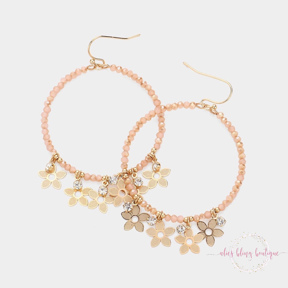 Sparkling Fleur - Pink Earrings - Alies Bling Bar