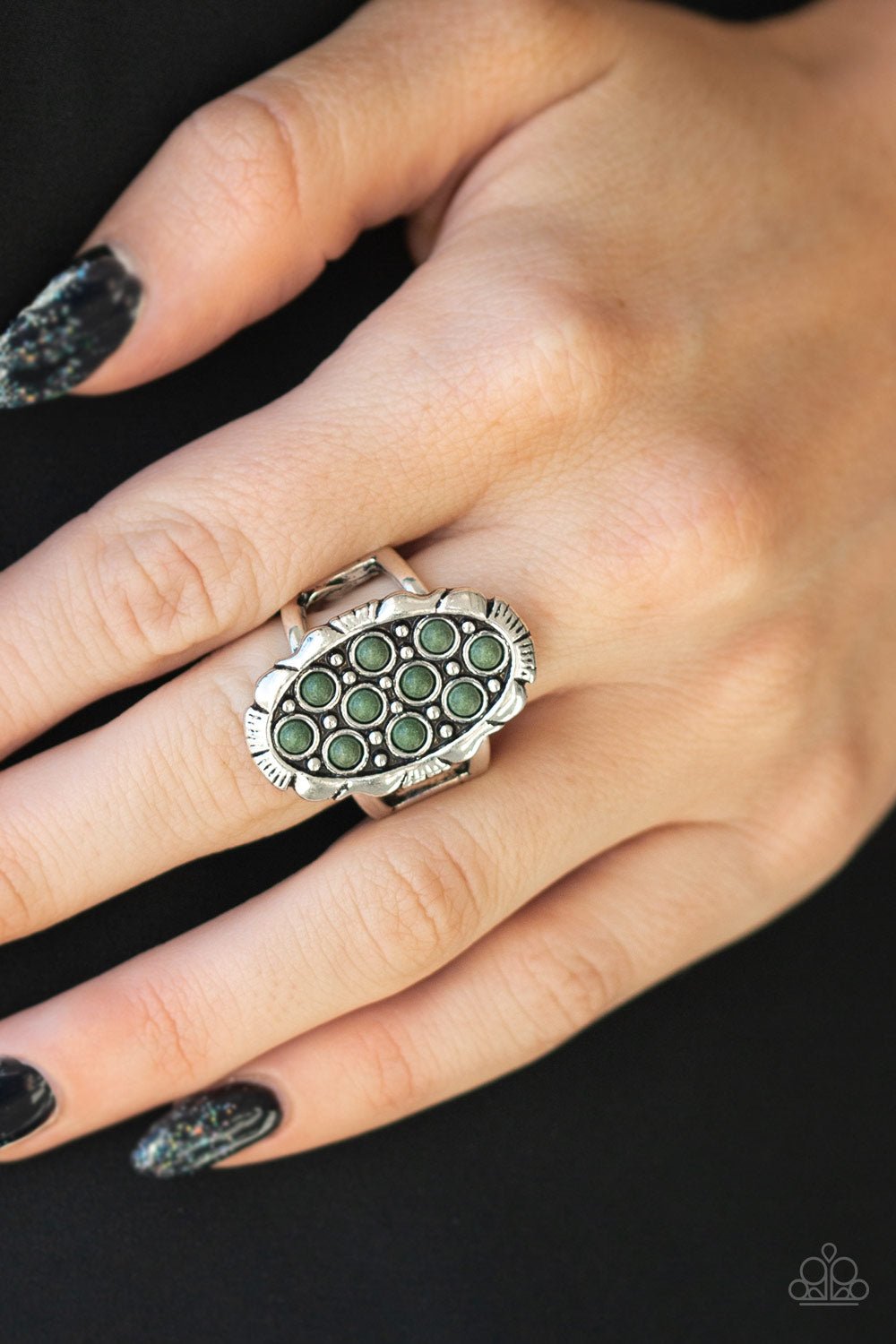 Cactus Garden - Green Ring - Paparazzi Accessories - Alies Bling Bar