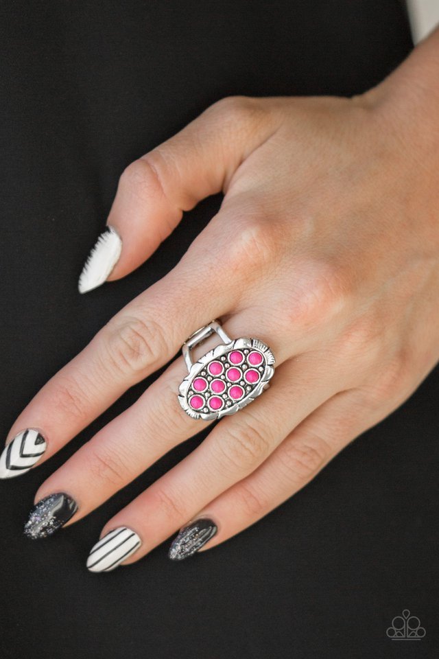 Cactus Garden - Pink Ring - Paparazzi Accessories - Alies Bling Bar