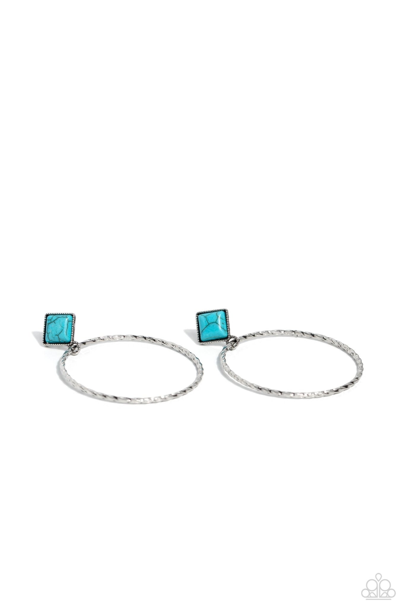 Canyon Circlet - Blue Earrings - Paparazzi Accessories - Alies Bling Bar