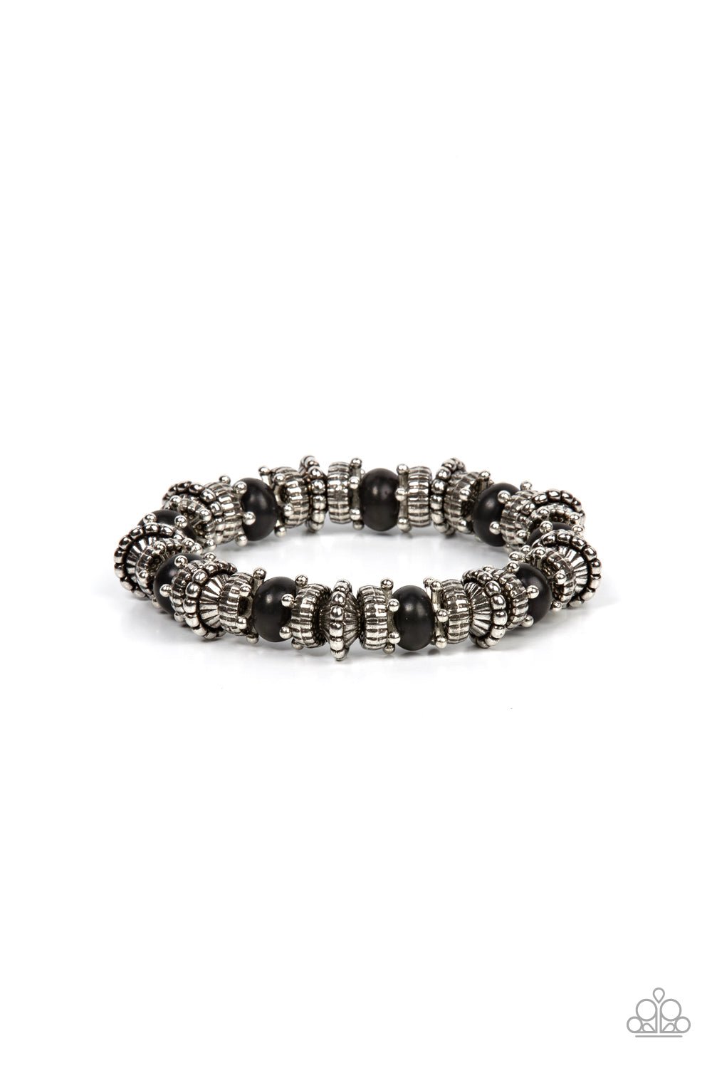 Canyon Crusher - Black Bracelet -Paparazzi Accessories - Alies Bling Bar