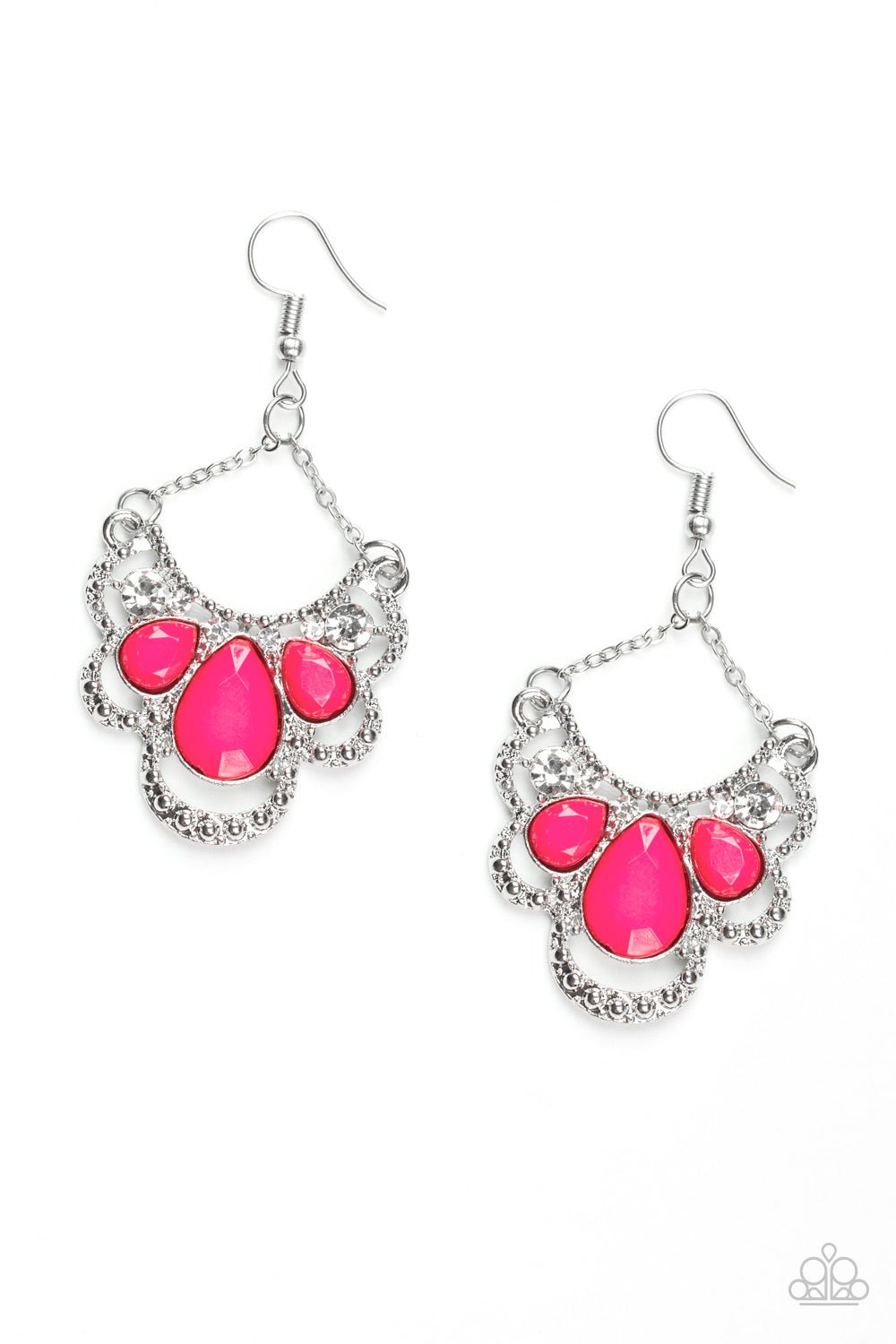 Caribbean Royalty - Pink Earrings - Paparazzi Accessories - Alies Bling Bar