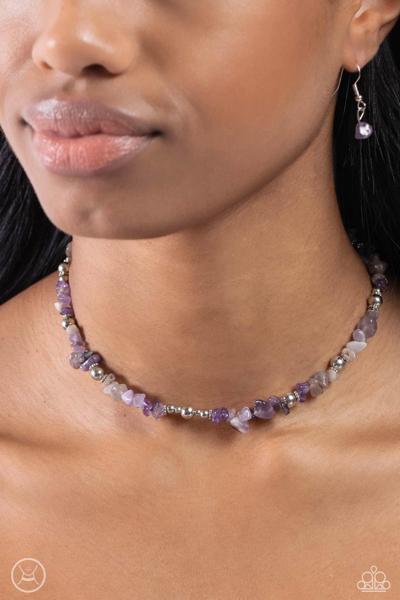 Carved Confidence - Purple Necklace- Paparazzi Accessories - Alies Bling Bar