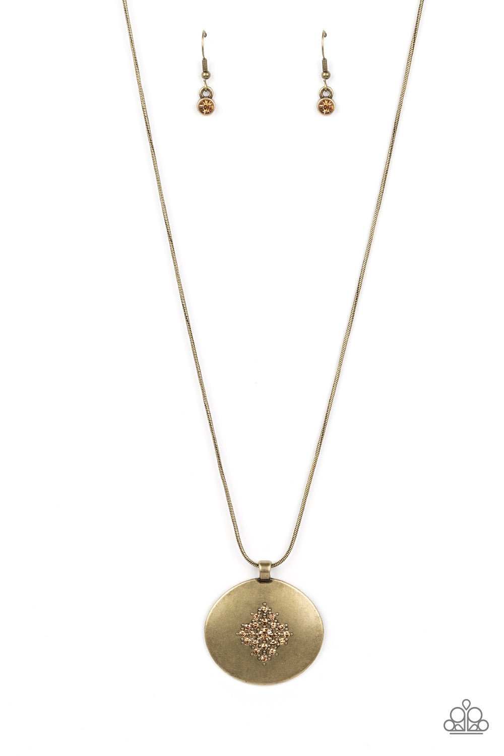 Center of the Cosmos - Brass Necklace - Paparazzi Accessories - Alies Bling Bar