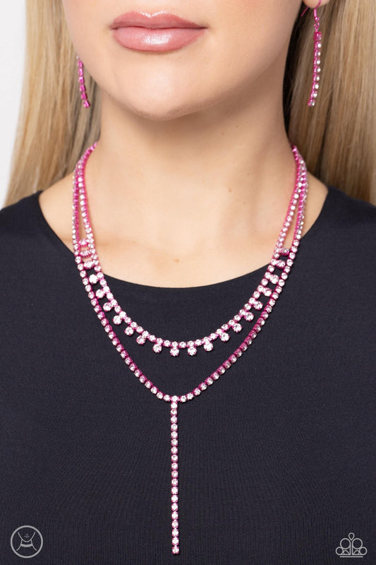 Champagne Night - Pink Necklace - Paparazzi Accessories - Alies Bling Bar