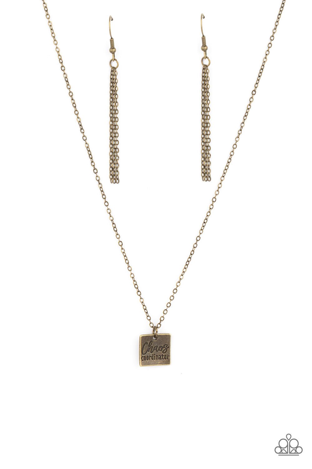 Chaos Coordinator - Brass Necklace - Paparazzi Accessories - Alies Bling Bar