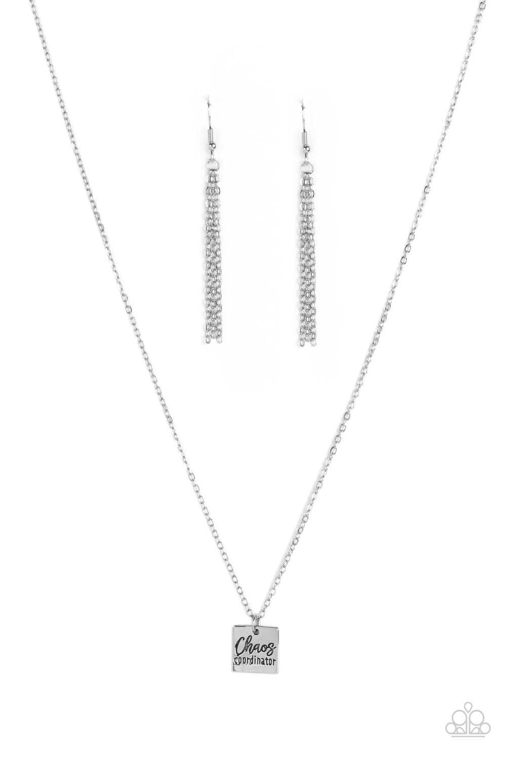 Chaos Coordinator - Silver Necklace - Paparazzi Accessories - Alies Bling Bar