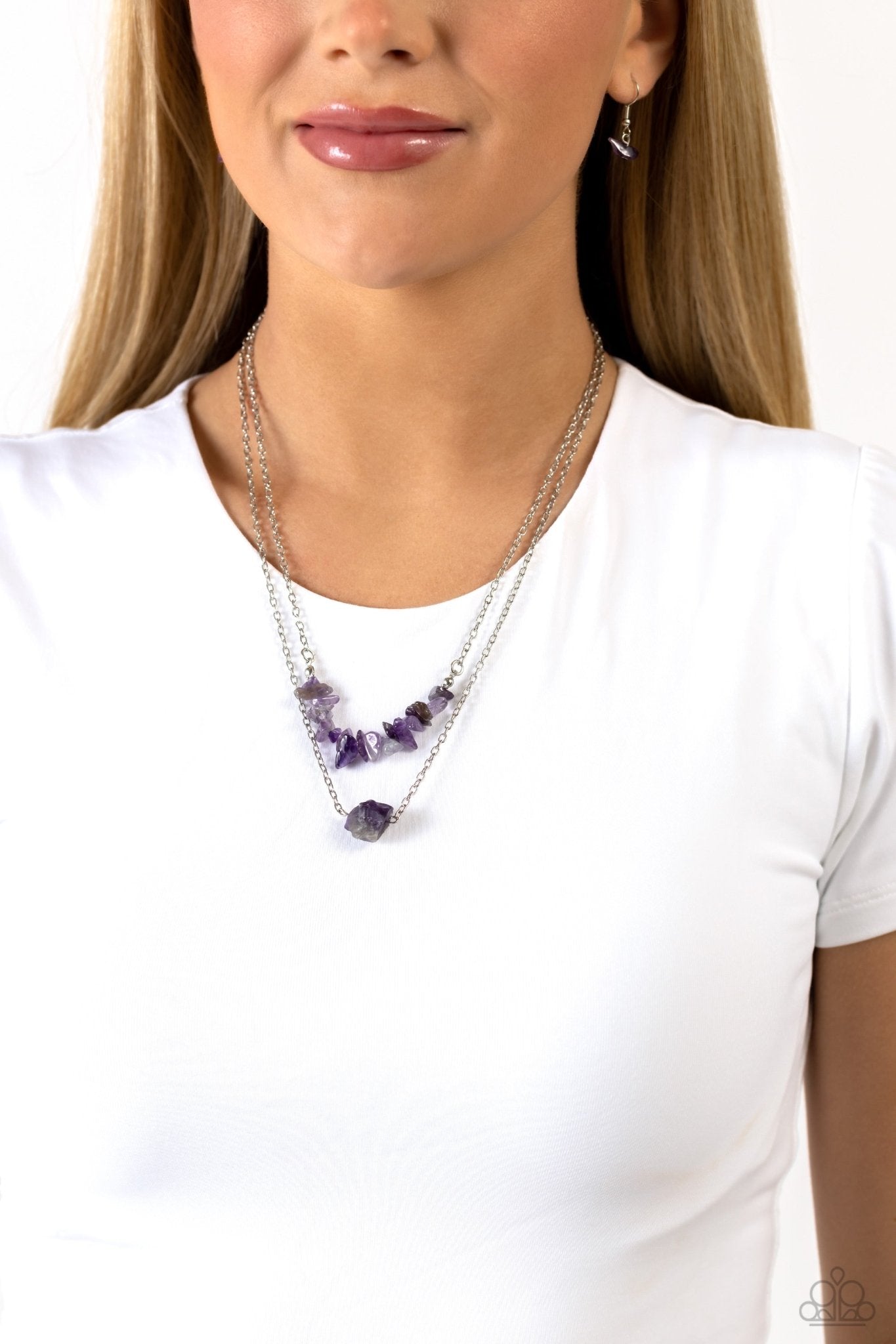 Chiseled Caliber - Purple Necklace - Paparazzi Accessories - Alies Bling Bar