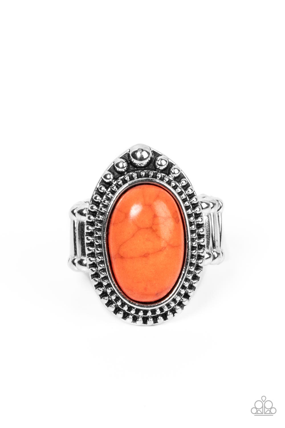 Chiseled Canyons - Orange Ring - Paparazzi Accessories - Alies Bling Bar