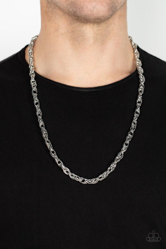 Chopper Hopper - Silver- Mens  Necklace - Paparazzi Accessories - Alies Bling Bar